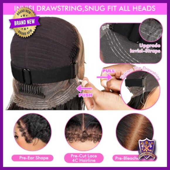 360 Lace Front Human Hair Wig Glueless Pre Cut HD Lace 22 Inch main image 4